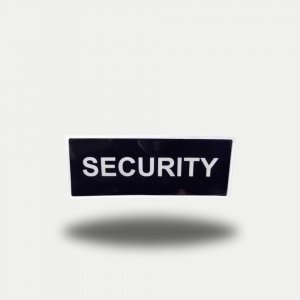 SECURITY BADGE LARGE BLACK VELCRO