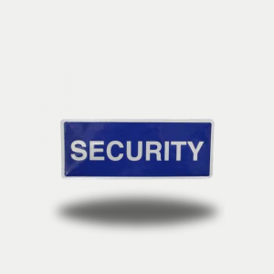 SECURITY BADGE LARGE BLUE VELCRO