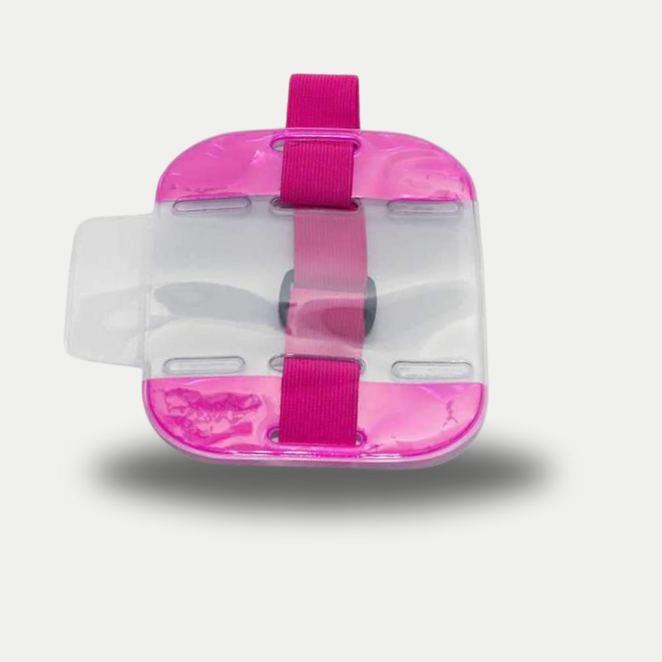 ID / SIA LICENCE BADGE HOLDER - ARM BAND HIGH VIZ PINK